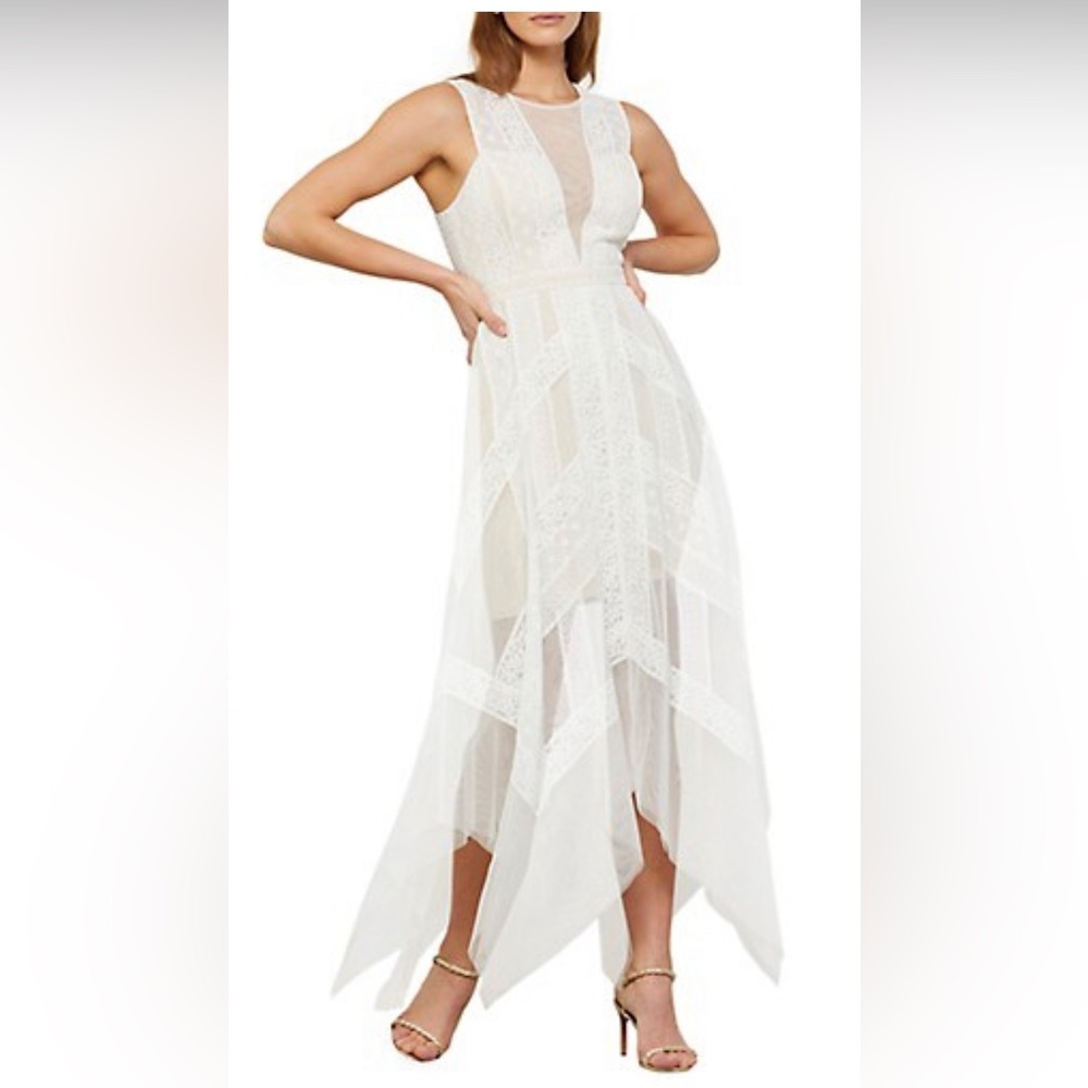 BCBG Maxazria lace&tulle wedding, evening, prom maxi dress XS